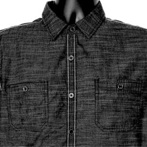 Beverly Hills Polo Club Men's
Charcoal Gray Pinstripe Short
Sleeve Button Down
